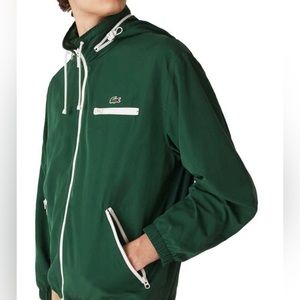 Lacoste light-weight zip hooded jacket, green, concealed hood